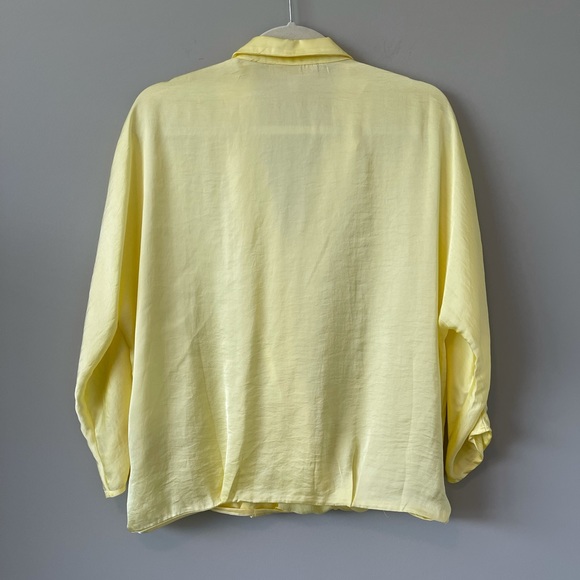 Philosophy Yellow V Neck 100% Polyester Blouse - Picture 9 of 15